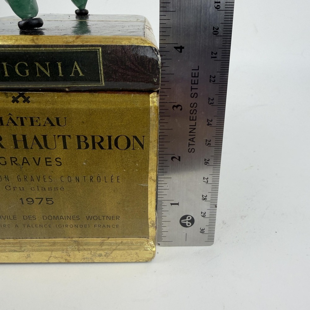 Handmade‎ Wine Label Wooden Box Purse Womens Black Beaded Handle Velvet Lined - Picture 9 of 9